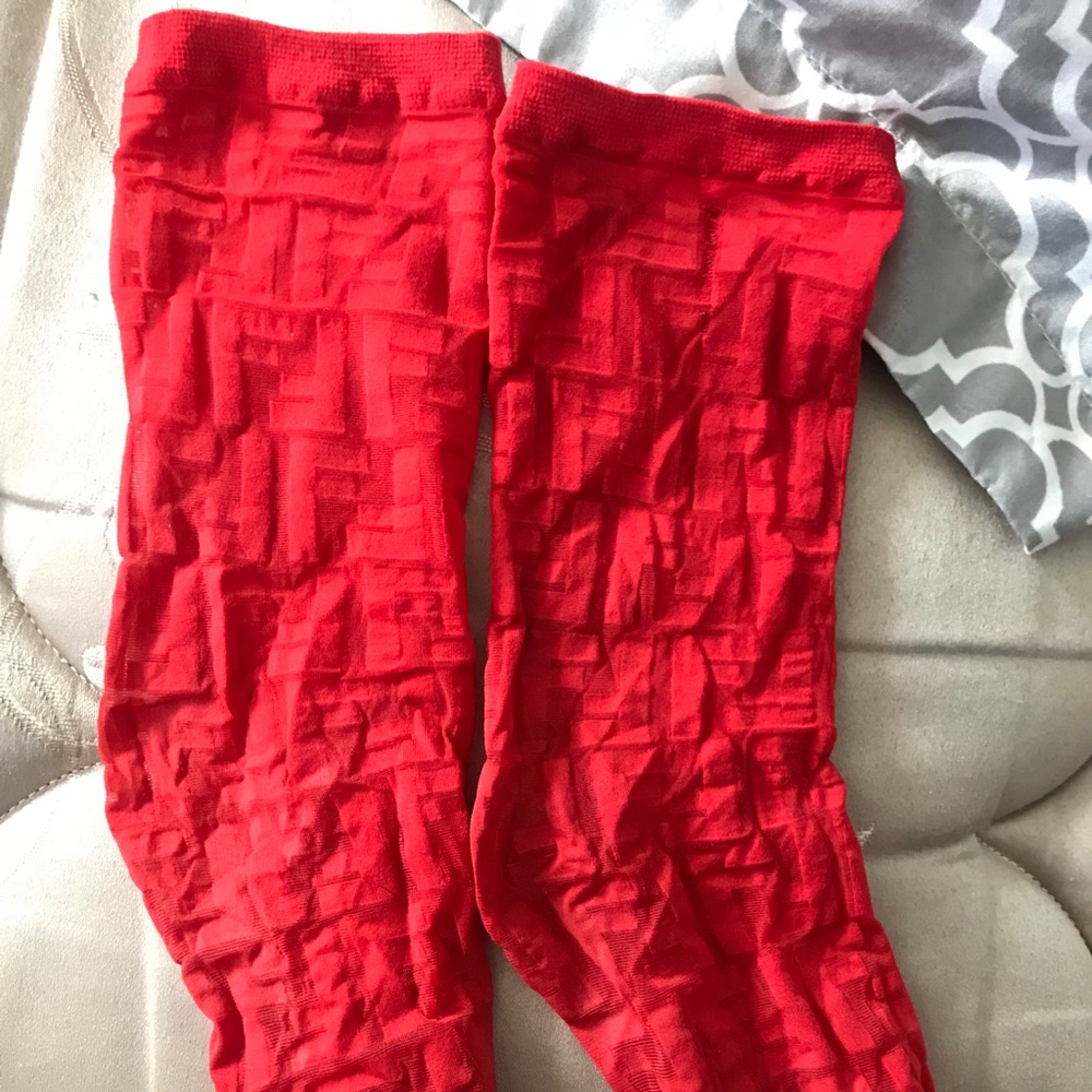 Red Fendi Logo socks